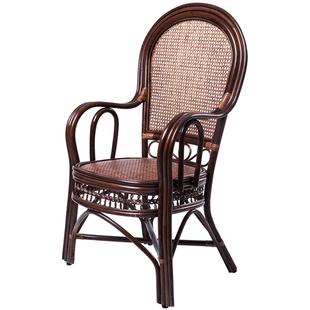 加固天然老人藤椅子 单人腾椅办公椅电脑椅高靠背椅休闲阳台室外