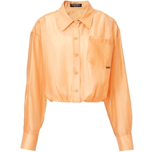 商场同款FF||仿佛夏季衬衫女假两件宽松上衣设计感显