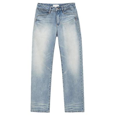 Liegee冰蓝合体弯刀牛仔裤