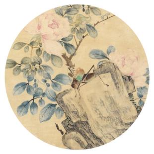 清 蒋溥《兰石图》客厅书房茶室装饰画挂画玄关水墨高清卷轴字画