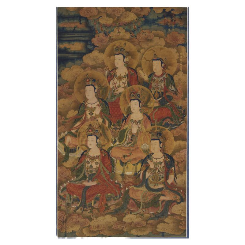 王勤等觉位十地菩萨像复古书画人物佛像挂轴国画真迹仿古复制装饰