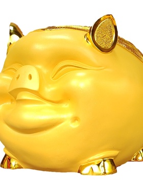 树脂存钱罐客厅生肖猪摆件大容量