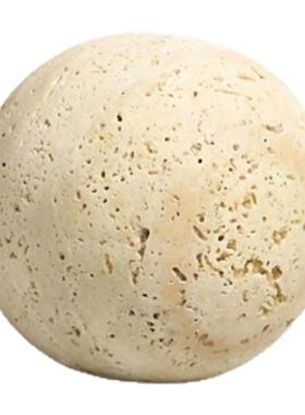 极简侘寂风天然黄洞石球艺术摆件