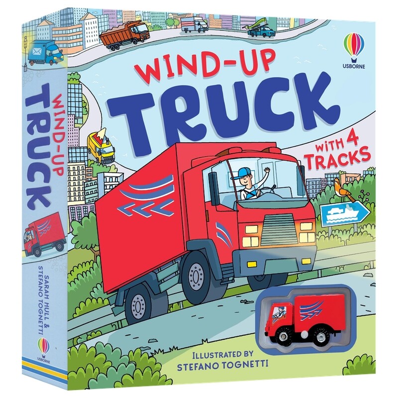 Usborne Wind-Up Truck 发条玩具轨道书 卡车 英语早教启蒙亲子读物纸板书 亲子游戏 英文原版进口儿童图书