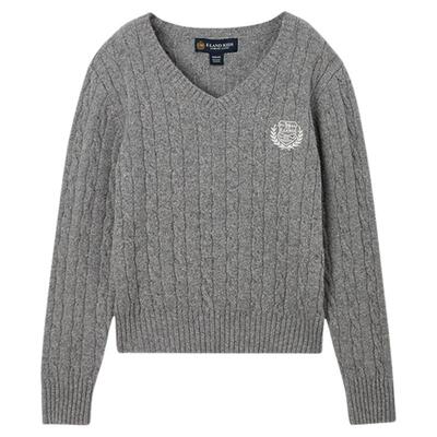 elandkids女童学院风针织衫