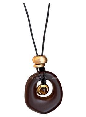 新中式咖色串珠百搭气质新款项链