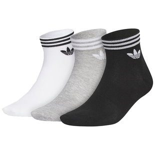 adidas阿迪达斯三叶草男女同款百搭中筒袜休闲袜三双装JL7668