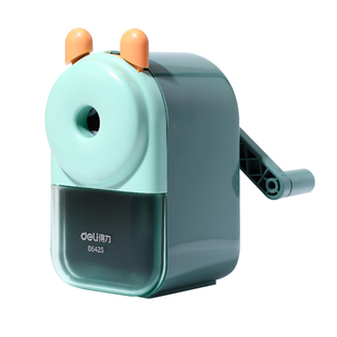 得力卷笔刀大口径手摇转笔刀特粗洞洞笔加粗铅笔削笔器小学生专用铅笔刀儿童粗杆大三角铅笔卷笔刀转笔刀CJ