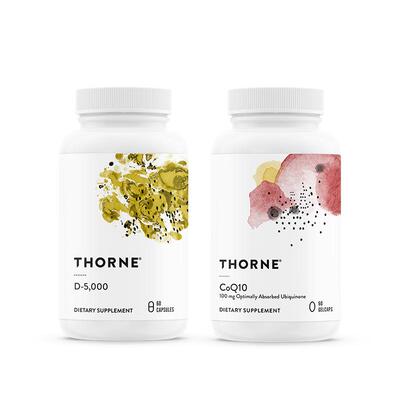 Thorne悦恩自护力提升维生素D3 60粒+辅酶Q10 60粒【组合】
