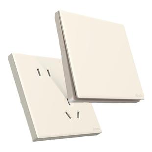 西蒙奶油风磨砂哑光开关插座86面板一开五孔16A暗装可可蛋奶M1