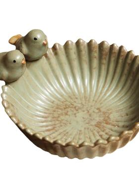 欧式风田园陶瓷复古家居干果盘