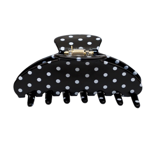 RTEP 定制emijay黑白波点醋酸抓夹时髦大号鲨鱼夹复古后脑勺发夹