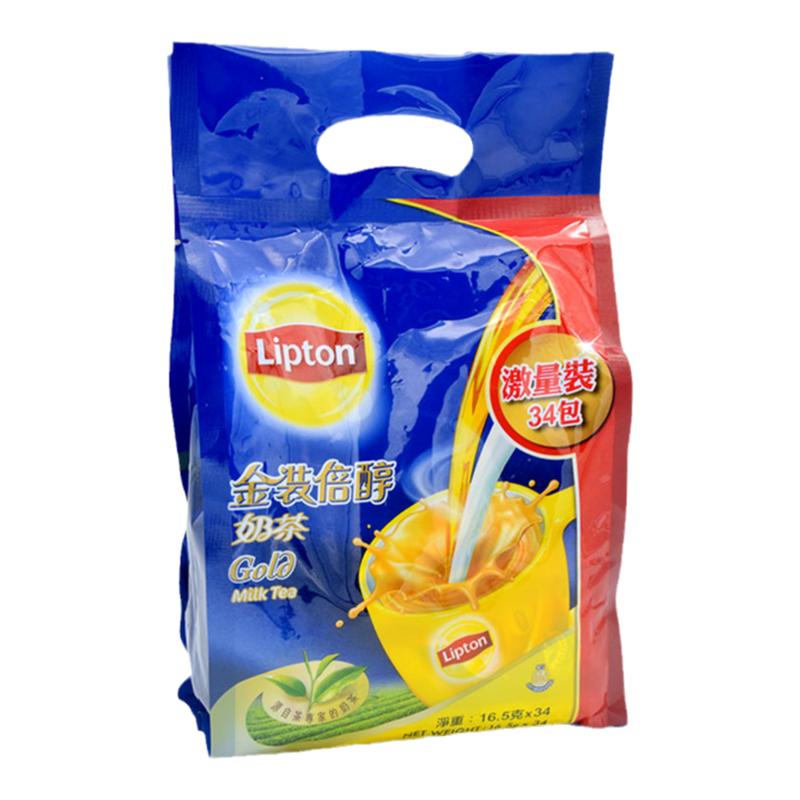 现货港版Lipton立顿金装倍醇奶茶激量装即冲速溶冷热饮料条装袋装