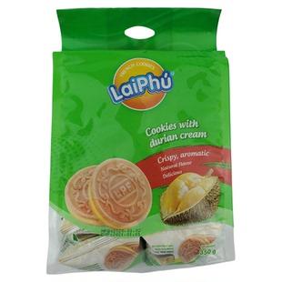 越南来福饼干Laiphu榴莲法式夹心办公网红零食早餐进口特产小包装