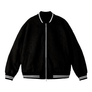 PSO Brand男装女装【纯绵羊毛】双面呢MA-1拉链飞行员夹克外套潮