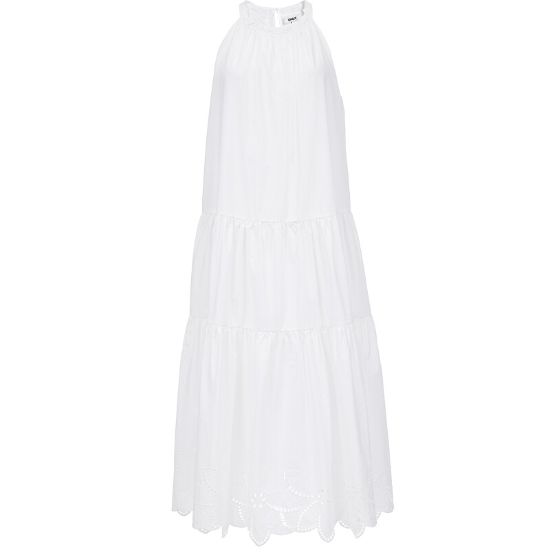 ONLY2025秋冬新款活力减龄纽扣拼接裙摆显瘦无袖长裙连衣裙女