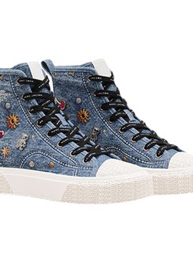 【季末折扣】MARC JACOBS/莫杰 MJ 帆布时尚设计休闲高帮运动鞋
