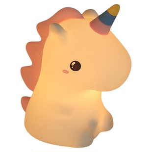 独角兽硅胶小夜灯感应捏拍拍灯卧室睡眠解压充电玩具送女孩子礼物