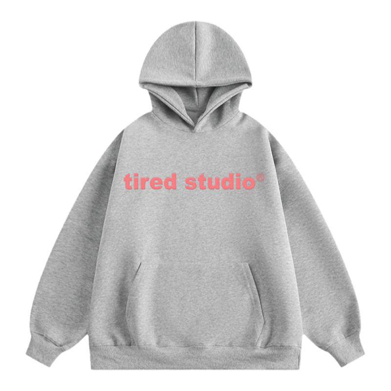 TIRED经典款简约连帽卫衣男女长袖春秋百搭情侣宽松套头街头上衣