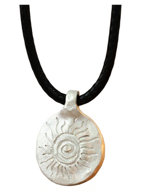 手工原创《光涡》999纯银男女项链 太阳图腾元素小众设计学生吊坠