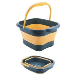 可折叠足浴盆家用节省空间塑料按摩洗脚盆大容量过小腿泡脚桶盆子