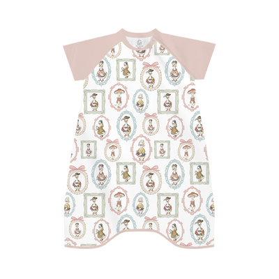 婴儿夏季竹棉短袖两粒扣睡袋