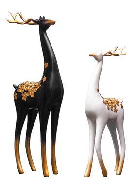 麋鹿新中式结婚礼物家居装饰