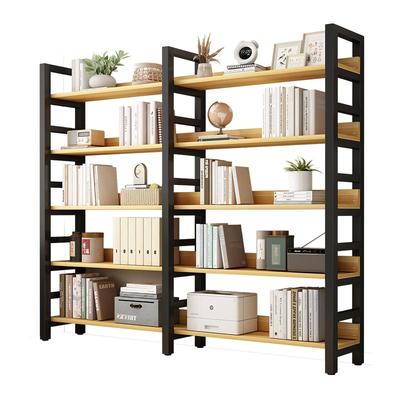 书架落地置物架简易家用钢木货架儿童收纳架多层书柜一体储物架子