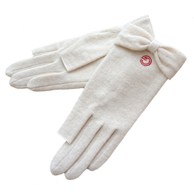 歌诺达女士羊毛露指触屏保暖手套