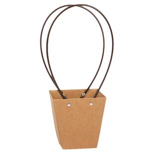 牛皮纸插花手提袋小提篮鲜花花束包装花盒diy材料包花篮袋子花艺