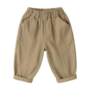 右欧男童梭织休闲长裤新款女童裤子秋装秋款童装儿童宝宝秋季潮