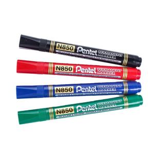 日本Pentel 派通N850永久性圆头记号笔 防水油性笔箱头笔防水不易掉色记号笔美术黑色勾线笔标记笔书写工具