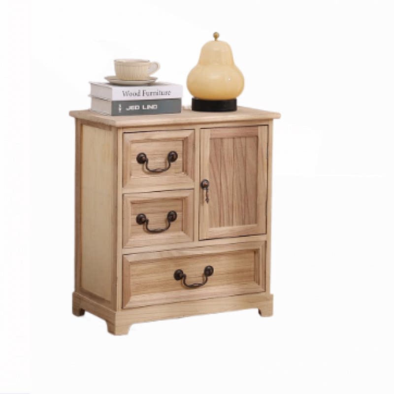 迷你款木质床头柜田园简约