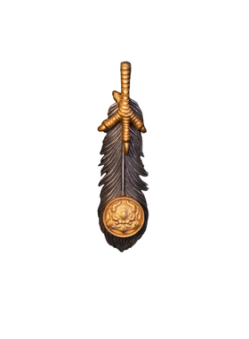 原创设计手工纯银饰做旧小众镀24k金羽毛吊坠项链男女节日礼物