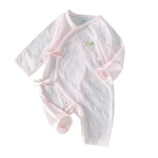 初生宝宝0到3个月夏天薄款衣服婴儿52码纯棉a类长袖连体衣新生儿