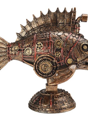 深海机械鱼克苏鲁彩色树脂雕像