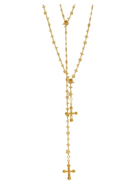 NAYB欧美风复古金色十字架项链