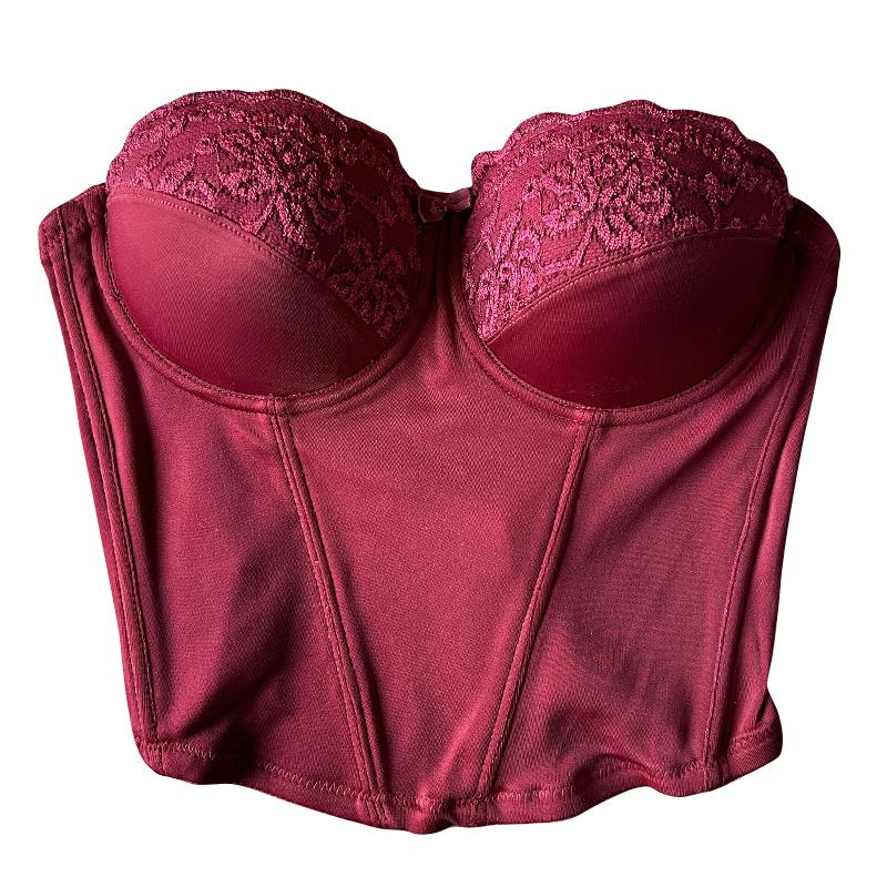 红色礼服内衣小胸聚拢防滑塑身衣