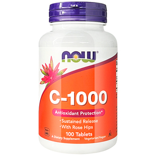 NOW诺奥维生素C缓释片1000mg维他vc天然高浓度抵御维C生物类黄酮