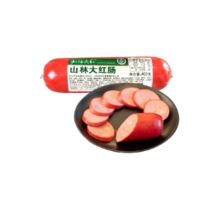 山林大红肠绿标猪肉肠肉含量90%速食红肠上海特产熟食即食400g/根