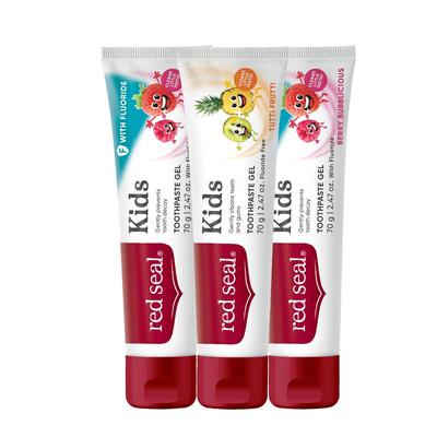 REDSEAL儿童牙膏3支装防龋齿