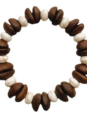 原创设计咖啡豆白松石手串文玩时尚小众饰品简约礼物高颜值手链