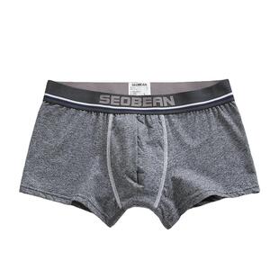 SEOBEAN/希宾男士平角内裤 棉质透气舒适中腰青少年四角运动裤头
