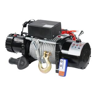 宏工车载电动绞盘12v24v越野汽车用卷扬机自救援牵引小型车载吊机