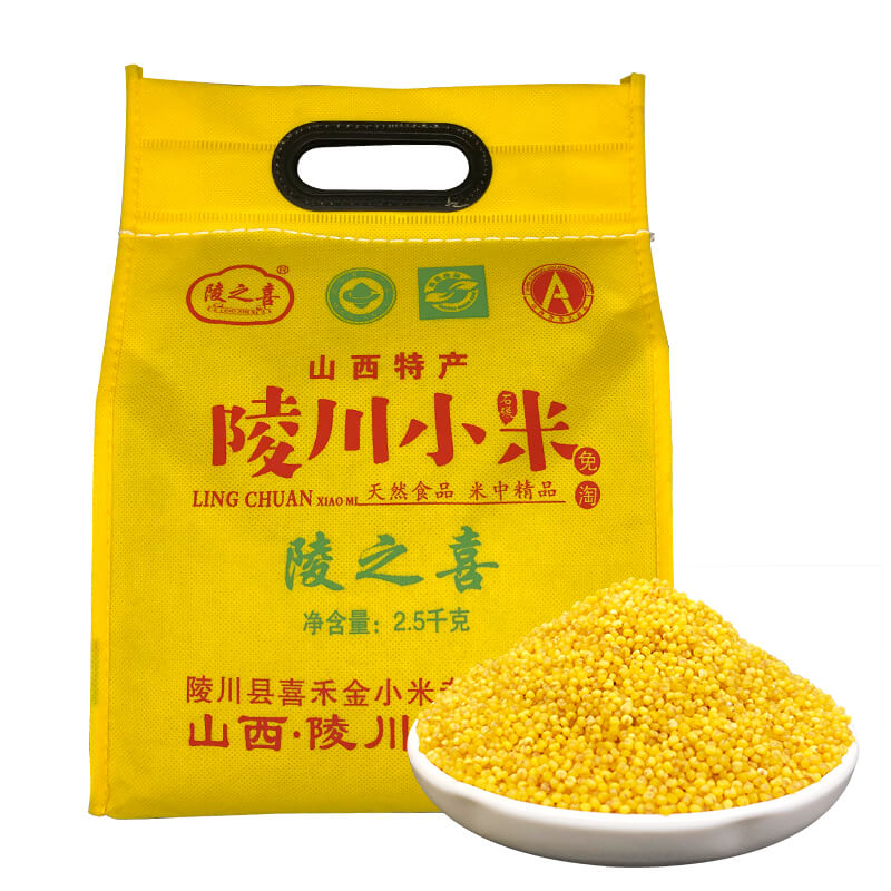 山西特产米脂富茜土食用黄小米当年新米优级5斤吃的小米香糯粘稠