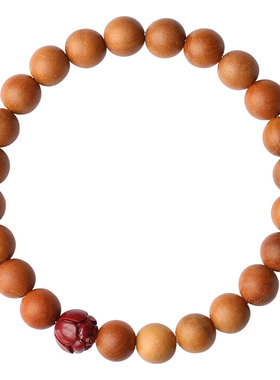 【官方正品】天然桃木莲花手串