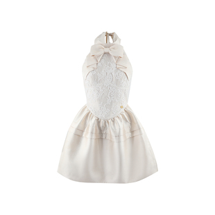 Mummy Cat下蛋喵 【赫本千金】精致公主蕾丝拼接礼服短款连衣裙