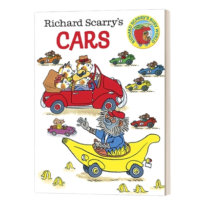 英文原版绘本 Richard Scarry's Cars 理查德·斯凯瑞的车 交通工具绘本 纸板书 英文版 进口英语原版书籍