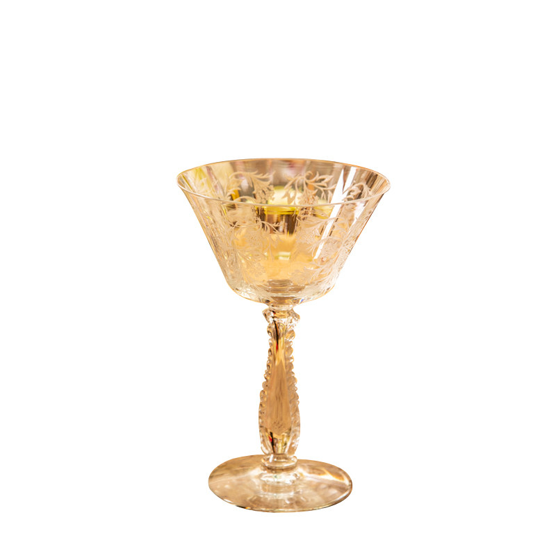 水晶玻璃蚀刻蕾丝欧式风中古酒杯