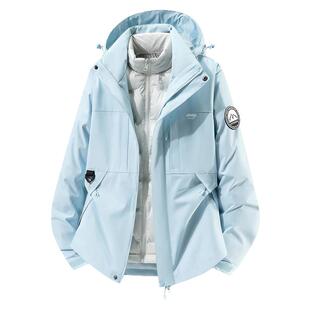 吉普官方三合一冲锋羽绒服女2026新款冬户外羽绒内胆防风滑雪外套